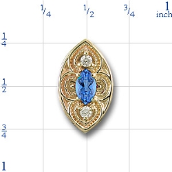 80886 blue topaz Bracelet Slide 